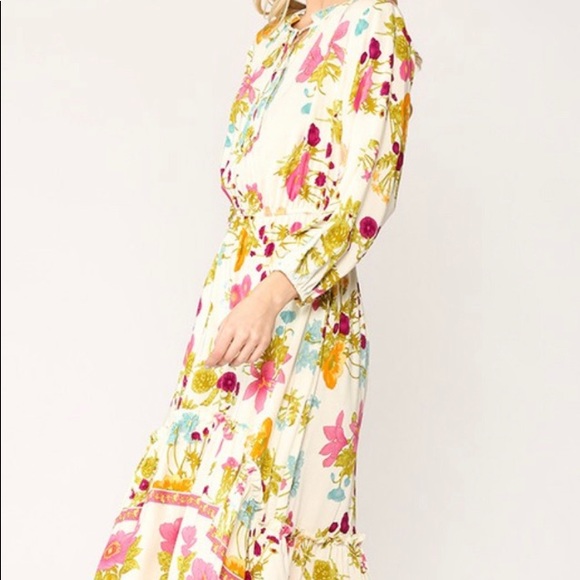 Floral midi dress Gigio USA Modest Dress - Picture 3 of 5